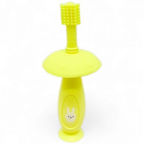 Силіконова зубна щітка з обмежувачем жовта