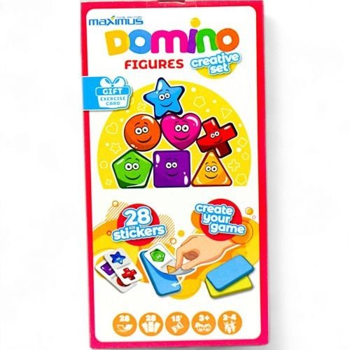 Розвиваюча гра "Доміно. Геометричні фігури (+ комплект наліпок для фішок)