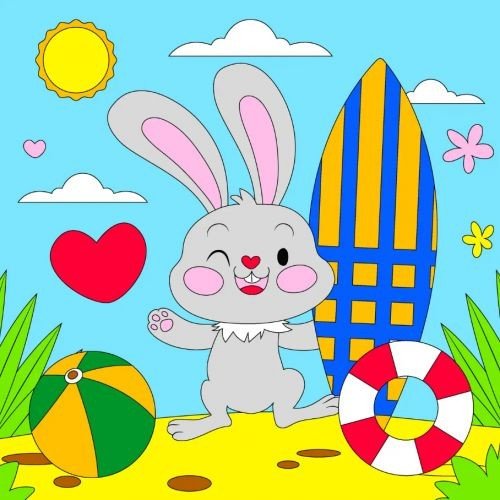 Дитячий набір для розпису "На пляжі", 25х25 см