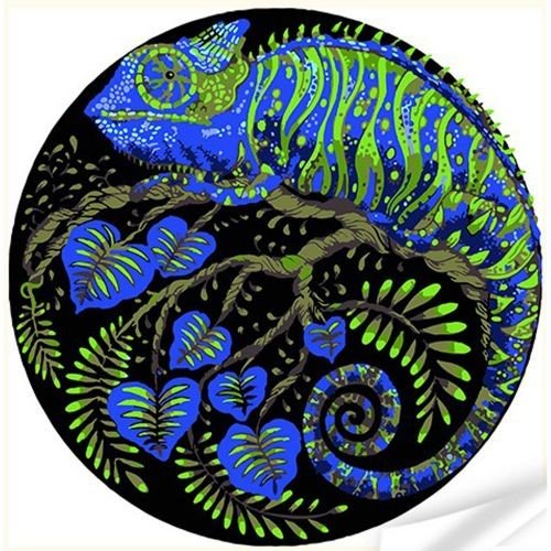 Вініл за номерами Strateg ПРЕМІУМ Хамелеон і палітра природи розміром 30х30 см