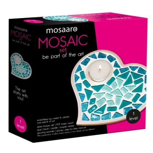 Набір для творчості Mosaaro кришталеве скло мозаїка "Підсвічник. Серце"