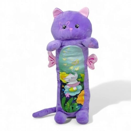 М'яка іграшка кіт батон 60 см бузковий