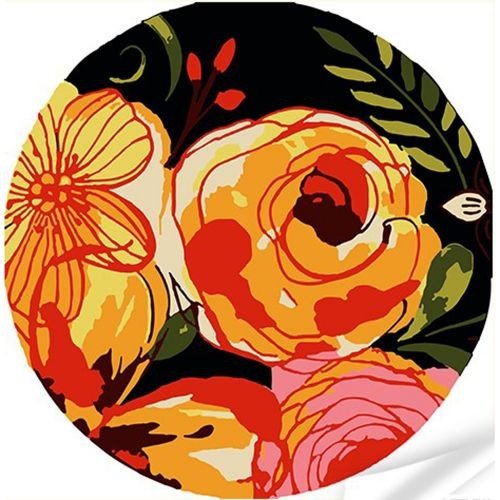 Набір для творчості "Вініл за номерами: Рожево-жовті квіти" розміром 30х30 см