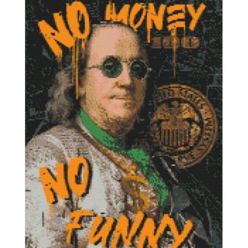 Алмазна мозаїка "Франклін. No money no funny" 40*50 см