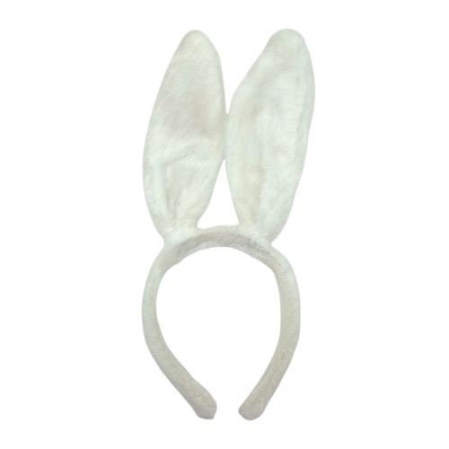 Новорічний світлий обруч зайчика хутряний