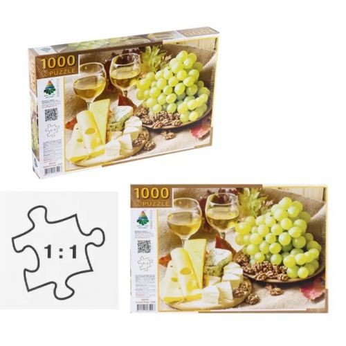 Пазли 1000 "Вино, виноград, сир"