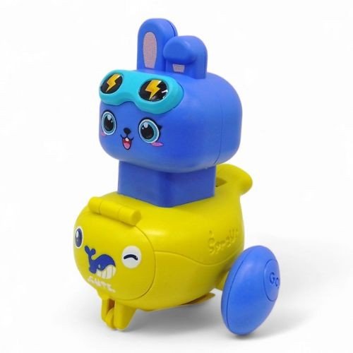 Машинка заводна свисток Звірятко жовта