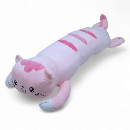 Мʼяка іграшка-обіймашка "Кіт" батон, 65 см, (рожевий)