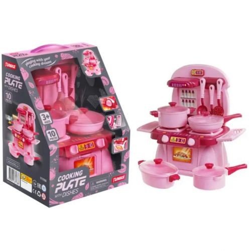 Набір кухня "Cooking Plate with Dishes" (10 pcs.) рожева