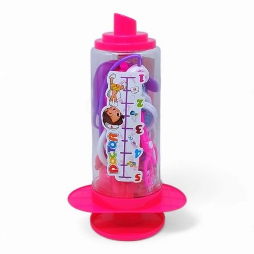 Лікарський набір "Шприц", банка (рожевий)