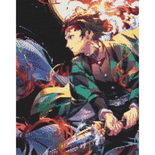 Алмазна мозаїка "Аніме. Клинок, що розсікає демонів. Тандзіро Камадо" 40х50 см
