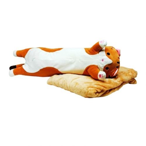 М'яка іграшка Кіт Батон, 60 см, з пледом РУДИЙ