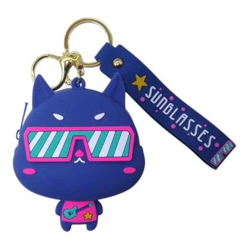 Гаманець-монетниця силіконова Котик синій