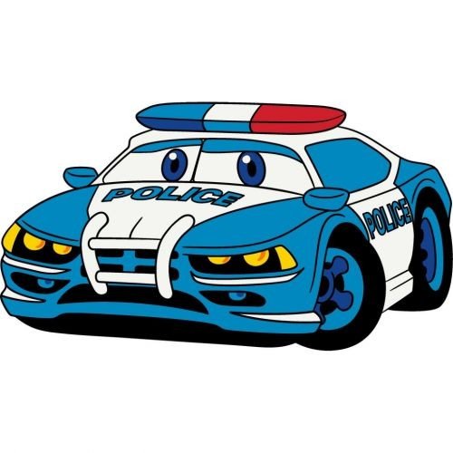 Дитяча розмальовка. Розпис по полотну "Поліцейська машинка" (25х30 см)