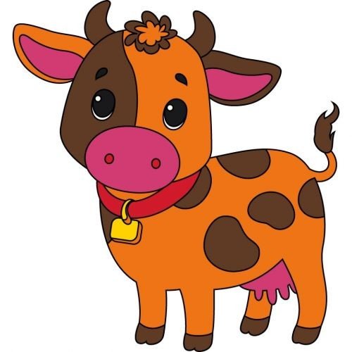 Дитяча розмальовка. Розпис по полотну "Весела корівка" (25х30 см)