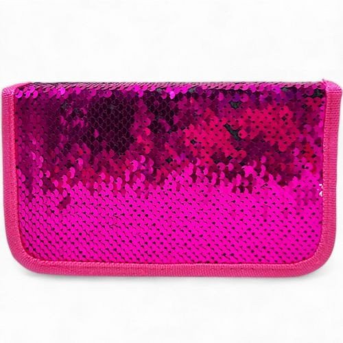 Пенал книжка паєтки (1 відділ) малиновий