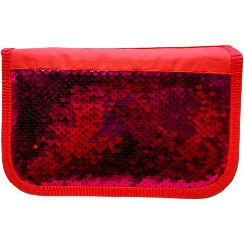 Пенал книжка паєтки (3 відділи) червоний