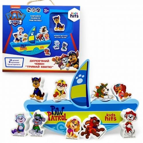Деревʼяна іграшка-балансир "Щенячий патруль" човен "Тримай хвилю"