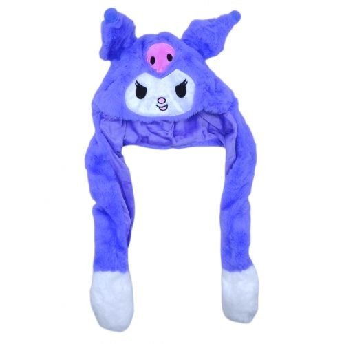 М'яка шапка з вушками аніме Куромі, зі світлом, фіолетова