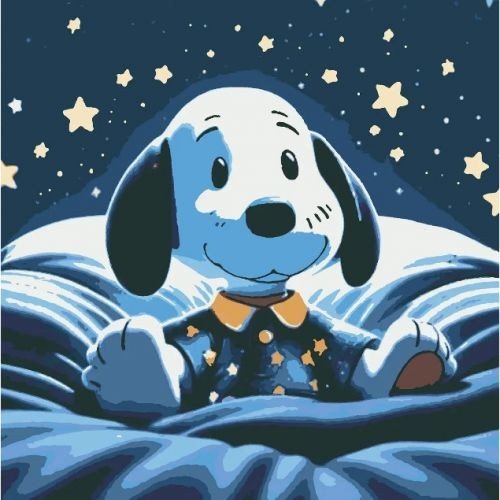 Картина за номерами з підсвічуванням "Готовий до сну" 25х25 см