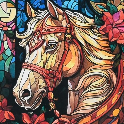 Алмазна мозаїка (не повна викладка) "Білий кінь" 30х30 см