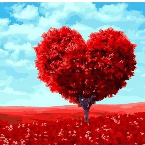 Картина по номерах "Червоне дерево" 40x50 см