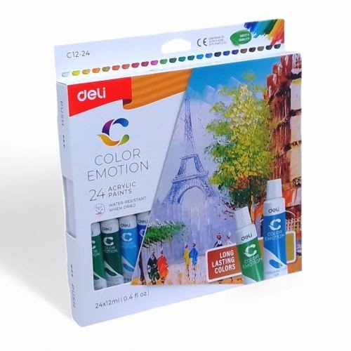 Фарба акрилова Deli EC12-24 24кол 12мл в тубах Color Emotions