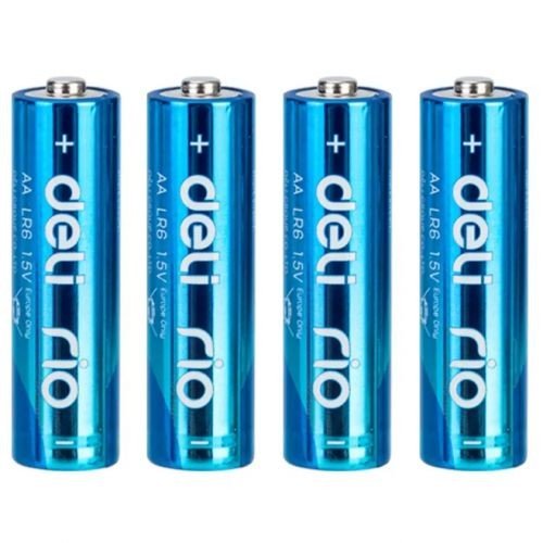 Батарейка Deli 82902 (LR6) AA 4шт/уп п/е, мікс