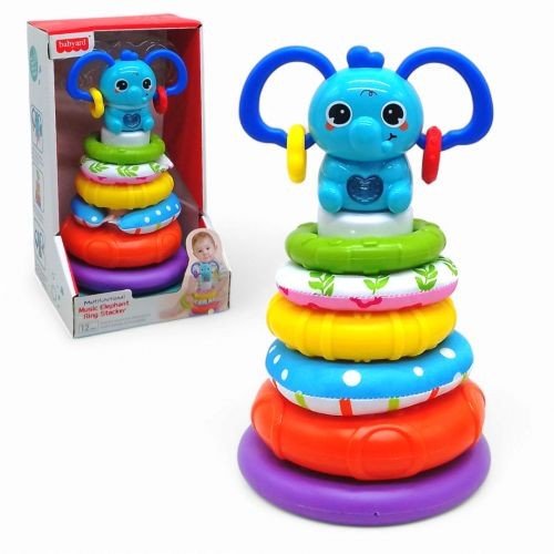 Логіка пірамідка BY215 слоненя батар.муз.світ.кор.27*14*16