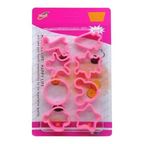 Набір форм для печива, тіста для ліплення HuanVi (пластик рожевий) 8 шт