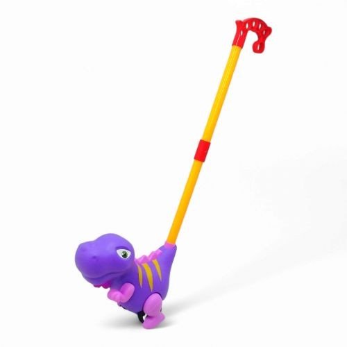 Каталка динозавр, з ручкою фіолетовий