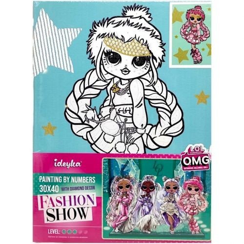 Картина за номерами зі стразами для дітей "L.O.L. Surprise! O.M.G. Fashion show La Rose" 30х40 см