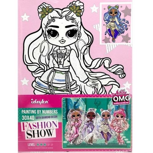 Картина за номерами зі стразами для дітей "L.O.L. Surprise! O.M.G. Fashion show Missy Frost" 30х40 см