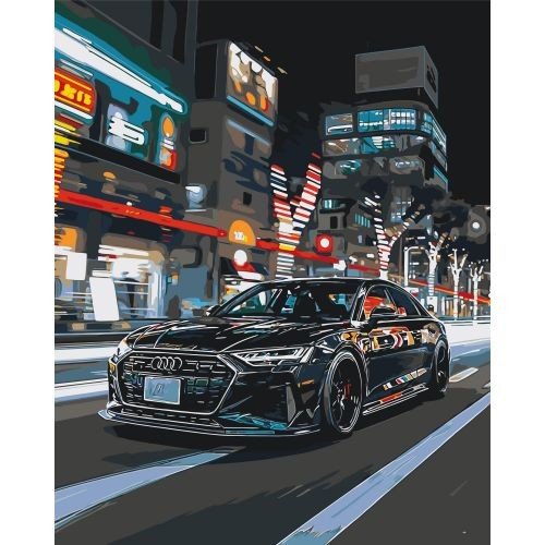 Картина за номерами "Авто. Чорна ауді" 40х50 см