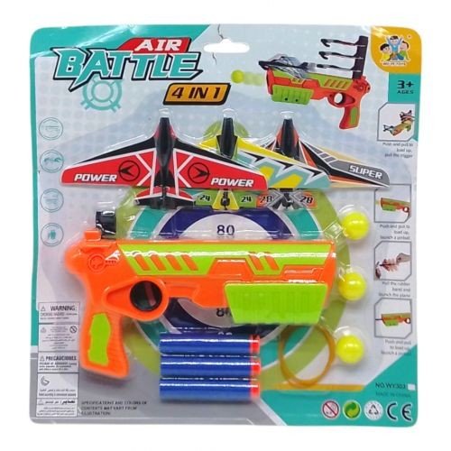 Запускач, механічний принцип роботи, 3 літачки, кульки, мʼякі набої, на листі