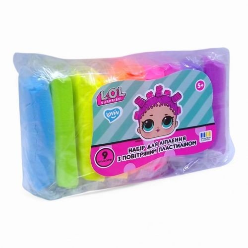 Набір для ліплення з повітряним пластиліном Lovin L.O.L. Surprise! 9 кольорів, неон