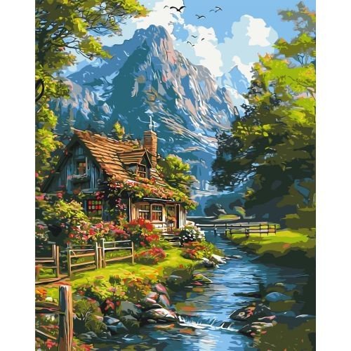 Картина за номерами "Тихе гірське життя" 40х50 см