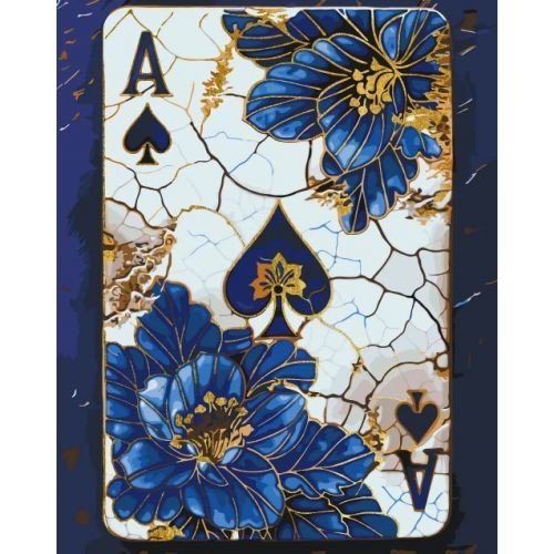 Картина за номерами з фарбами металік "Карта піка" 40х50 см