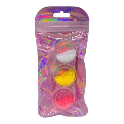 Набір гліттерів для декору 3шт м.303-3-4