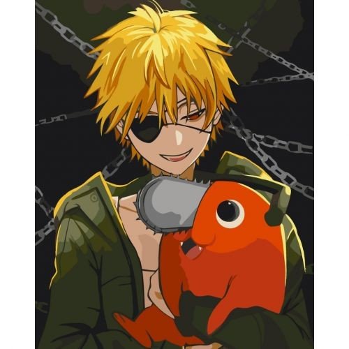 Картина за номерами "Аніме Людина-Бензопила" 40х50 см