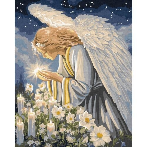 Картина за номерами з фарбами металік "Молитва янгола" 40х50 см