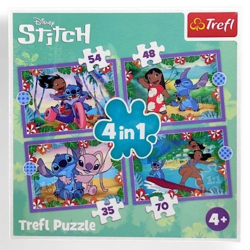 Пазли (4в1) "Божевільний день Ліло і Стіча"