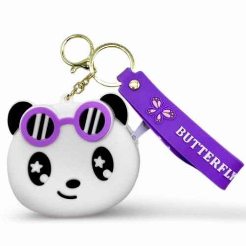 Гаманець силіконовий (8,5 см) панда бузкова