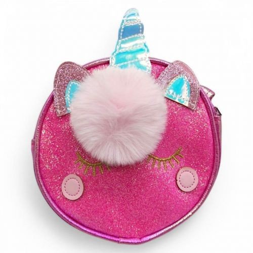 Сумочка "Єдиноріг з блискітками", 16 см (малиновий)
