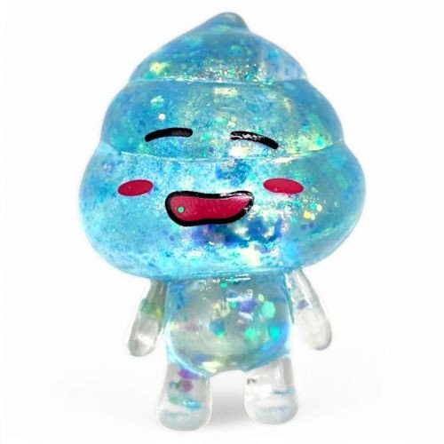 Антистрес жуйка-тягучка "Какашка" 8 см, блакитний