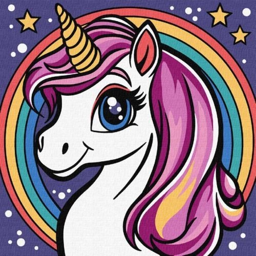 Картина по номерам для дітей "Райдужна єдиноріжка" 25х25 см