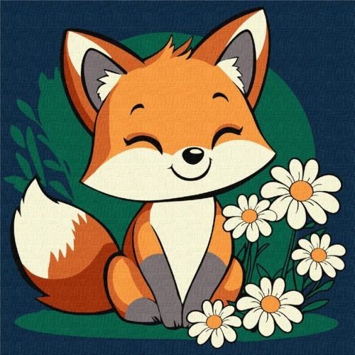 Картина по номерам для дітей "Гарна лисичка" 25х25 см