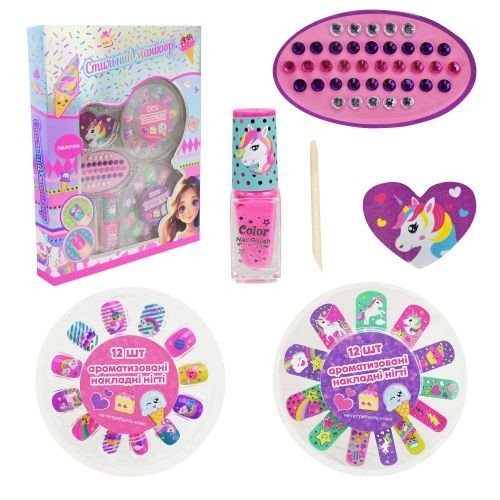 Іграшковий набір косметики, мікс видів, укр. паковка, накладні нігті, наліпки, аксес, лак короб. 20*30см, шт