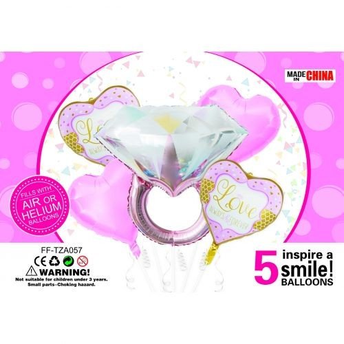 Набір кульок "Каблучка рожева" 5 шт