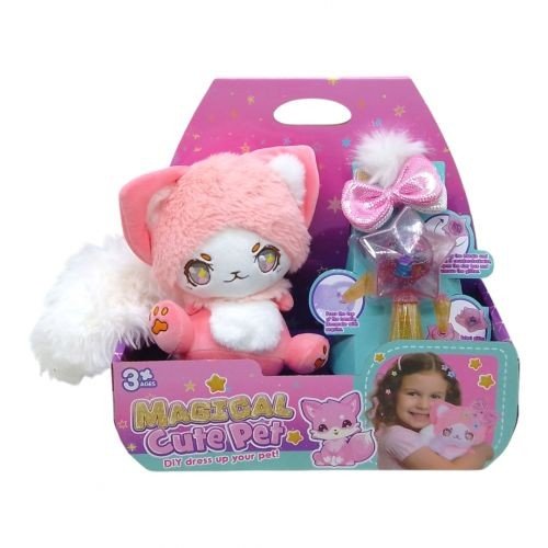 М’яка іграшка "Лисичка" 19 см, аксесуари, паличка для декорування (персикова)